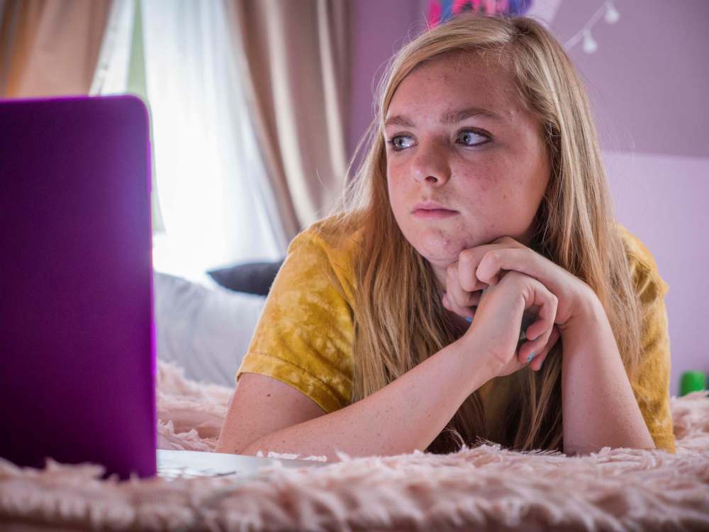 Linda Kallerus/A24 via AP
Elsie Fisher as Kayla in Eighth Grade, a film that accurately portrays the difficulties of being a teenager in 2018.