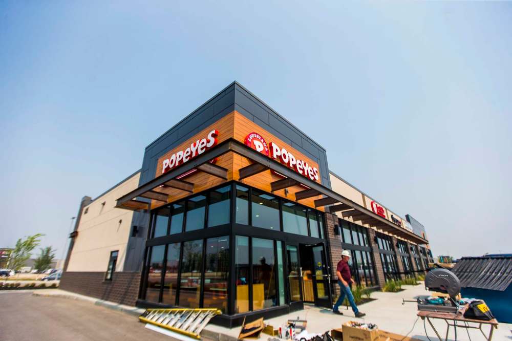 Construction at Popeyes will be finished in time for the first Winnipeg franchise to open this weekend in Seasons of Tuxedo adjacent to the Outlet Collection mall. (Mikaela MacKenzie / Winnipeg Free Press)