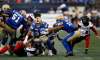 PHIL HOSSACK / WINNIPEG FREE PRESS FILES
Winnipeg Blue Bomber #33 Andrew Harris scrambles through the line of scrimmage Friday evening against the Ottawa Redblacks. - August 17, 2018