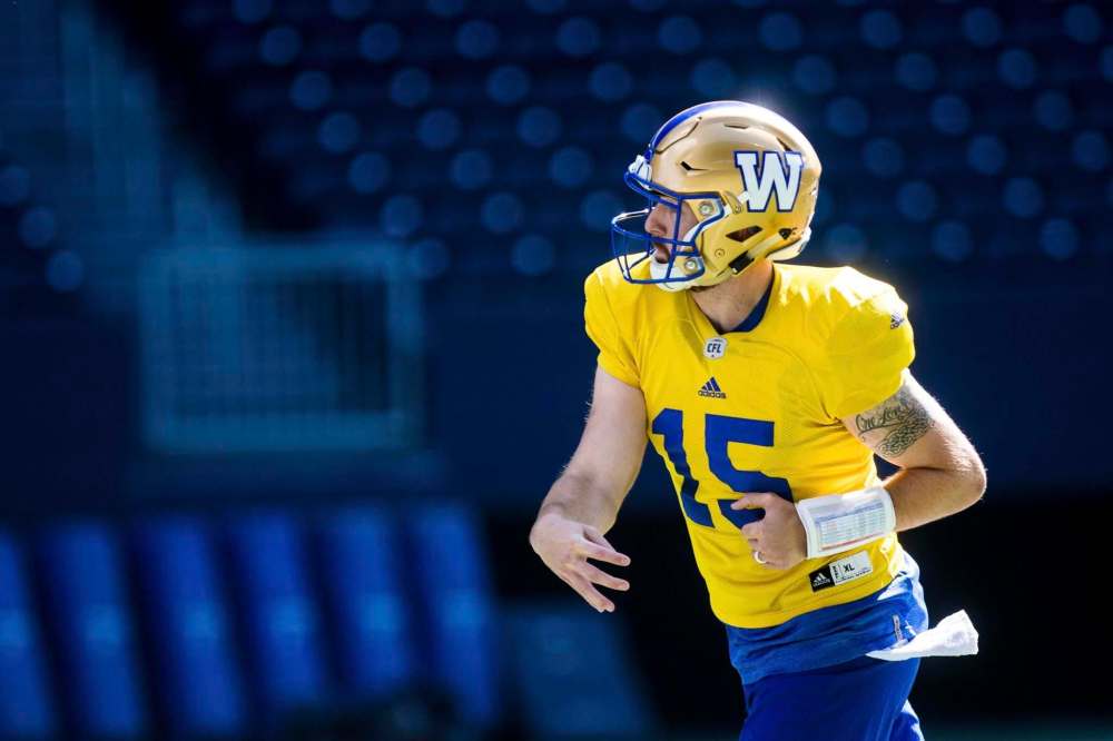 MIKAELA MACKENZIE / WINNIPEG FREE PRESSQuarterback Matt Nichols at practice Tuesday. He's moved past any consternation he felt Friday about fans booing his return from injury.