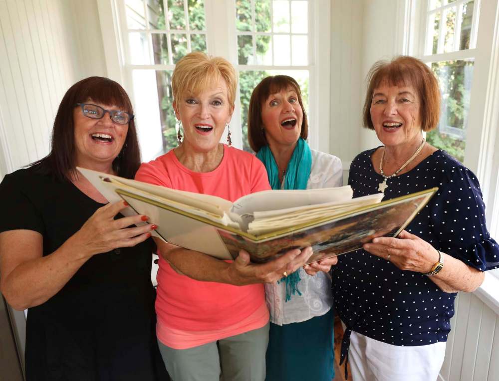 RUTH BONNEVILLE / WINNIPEG FREE PRESS
Organizing committee for the Hymn Sing reunion, from left: Margot Sim, Cynthia Dutton, Lois Watson-Lyons and Carol Nowell.