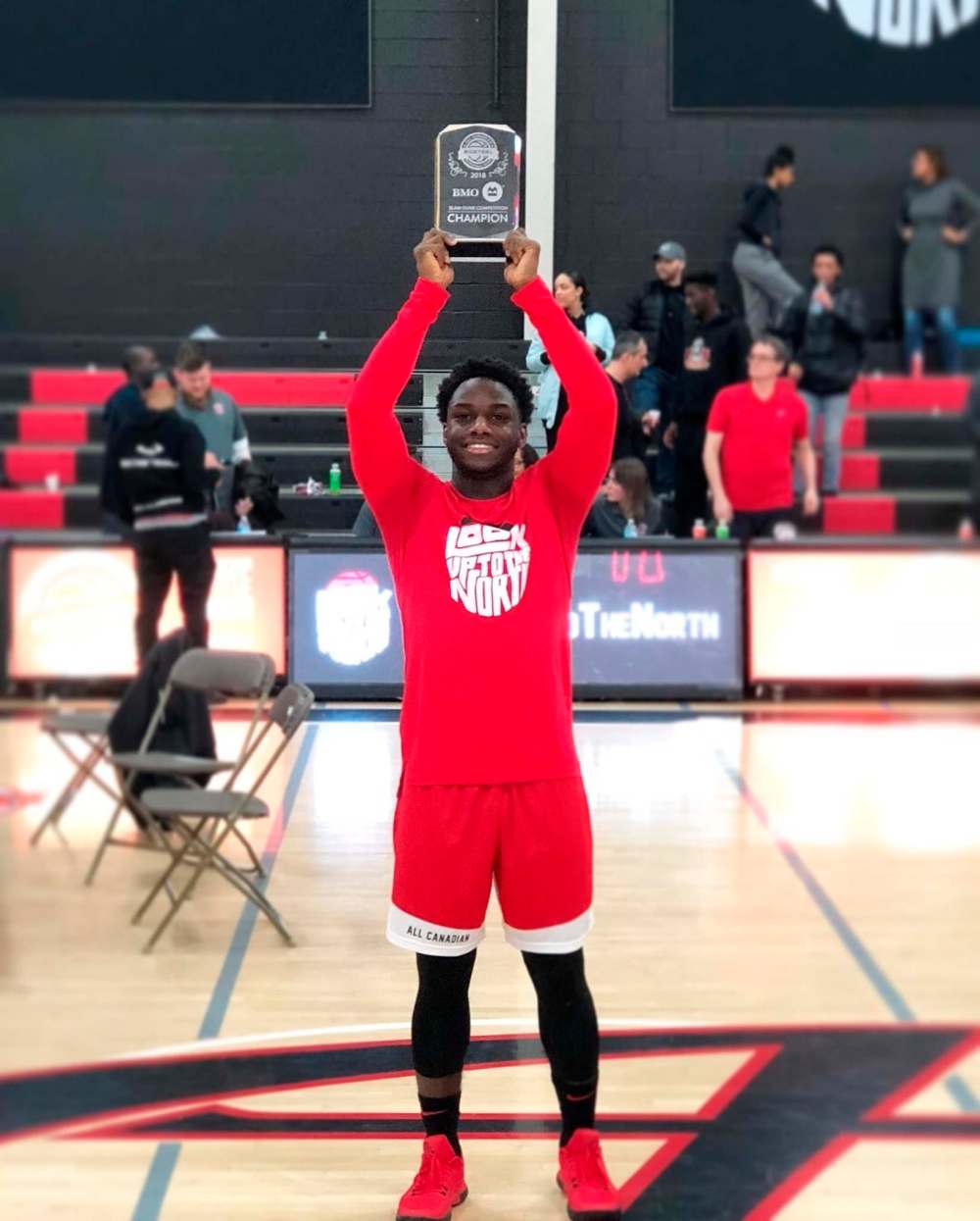 Daniel won the dunk competition at the 2018 Bio-Steel All-Canadian prospects game. (Supplied)