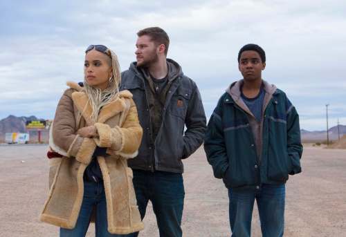 Alan Markfield / Lionsgate
Zoë Kravitz (from left), Jack Reynor and Myles Truitt star in Kin, which is based on a short film called Bag Man.