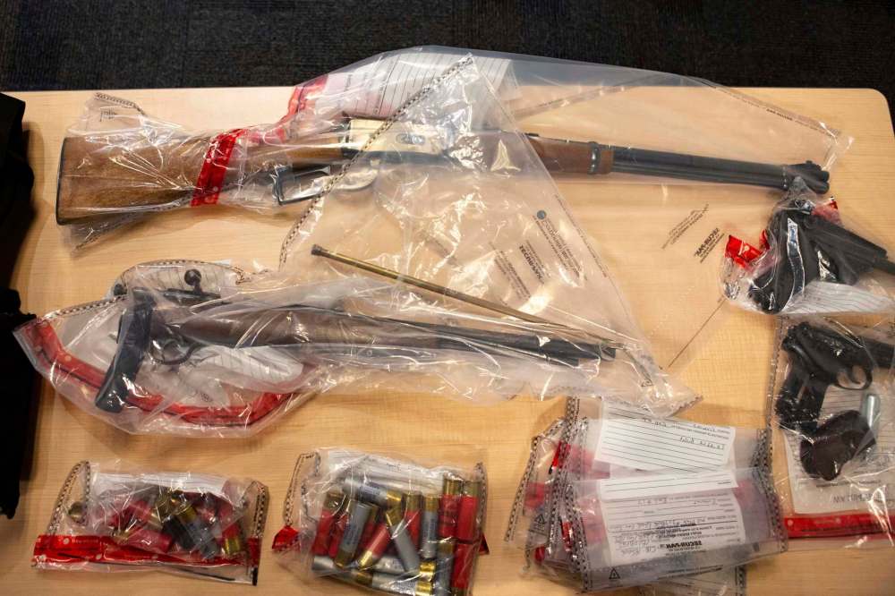 Items including a bulletproof vest were seized. (Andrew Ryan / Winnipeg Free Press)