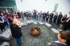 MIKAELA MACKENZIE / WINNIPEG FREE PRESS
Students and special guests take part in a ceremony around the ceremonial fire pit to mark the official opening of the expanded campus of Southeast Collegiate.