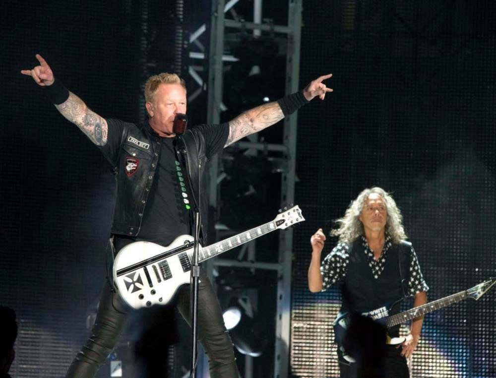 James Hetfield (left) and Kirk Hammett have been playing together since Hammett joined Metallica in 1983. (Owen Sweeney / Invision files)