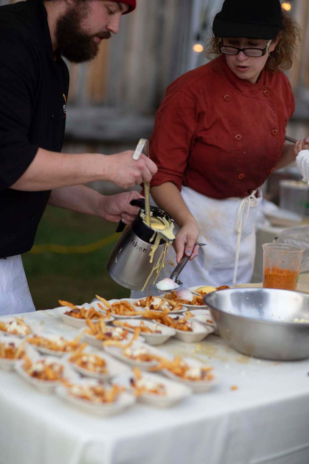 JEN DOERKSEN / WINNIPEG FREE PRESS
Chef Andre Desautels (left) and Keely Kormrilo from Promenade Café and Wine.