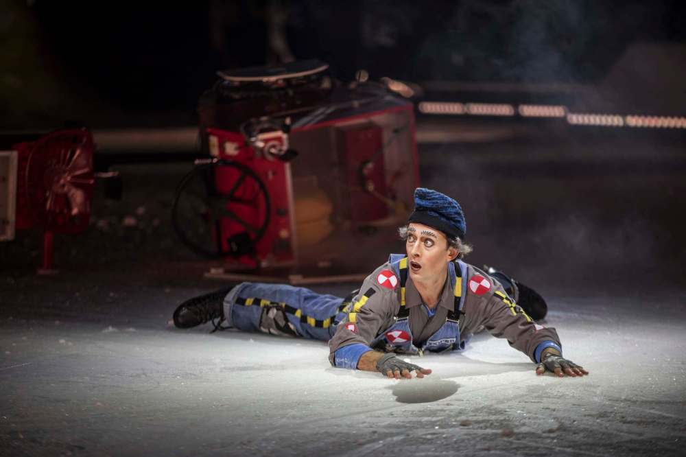 The ice surface becomes a frozen playground for Cirque's skaters and acrobats. (Matt Beard)