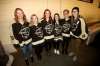 TREVOR HAGAN / WINNIPEG FREE PRESS
Rachel Dyck, Nicole Carswell, Caitlin Fyten, Charity Price, Venla Hovi and Alana Serhan, graduated members of the 2017-2018 Championship winning team were on hand for the banner unveiling prior to the game against the Calgary Dinos, Friday.
