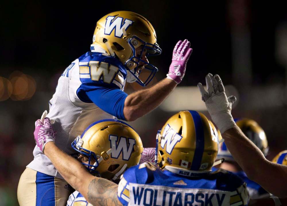 Adrian Wyld / The Canadian Press Files
Weston Dressler and the Blue Bombers are back in the conversation as one of the top teams in the CFL.