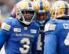 John Woods / The Canadian Press files
Winnipeg Blue Bombers return man Kevin Fogg (left) says he intends to score on Sunday.