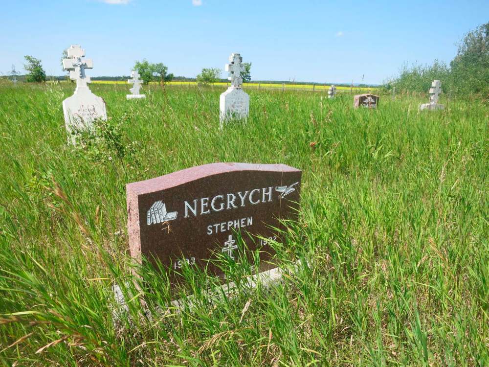 Stephen and other Negrych family members are buried in a cemetery two kilometres from the farm site.