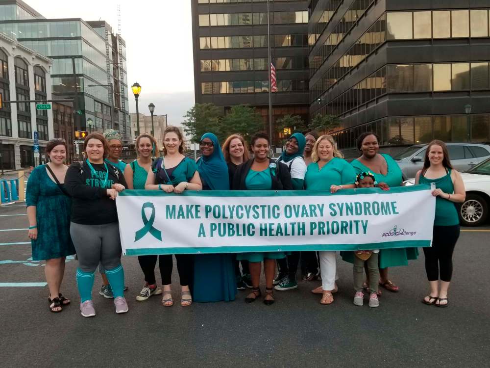 PCOS Challenge
PCOS Challenge founder Sasha Ottey (centre in black blazer) and her “cyster” activists last month in Philadelphia.