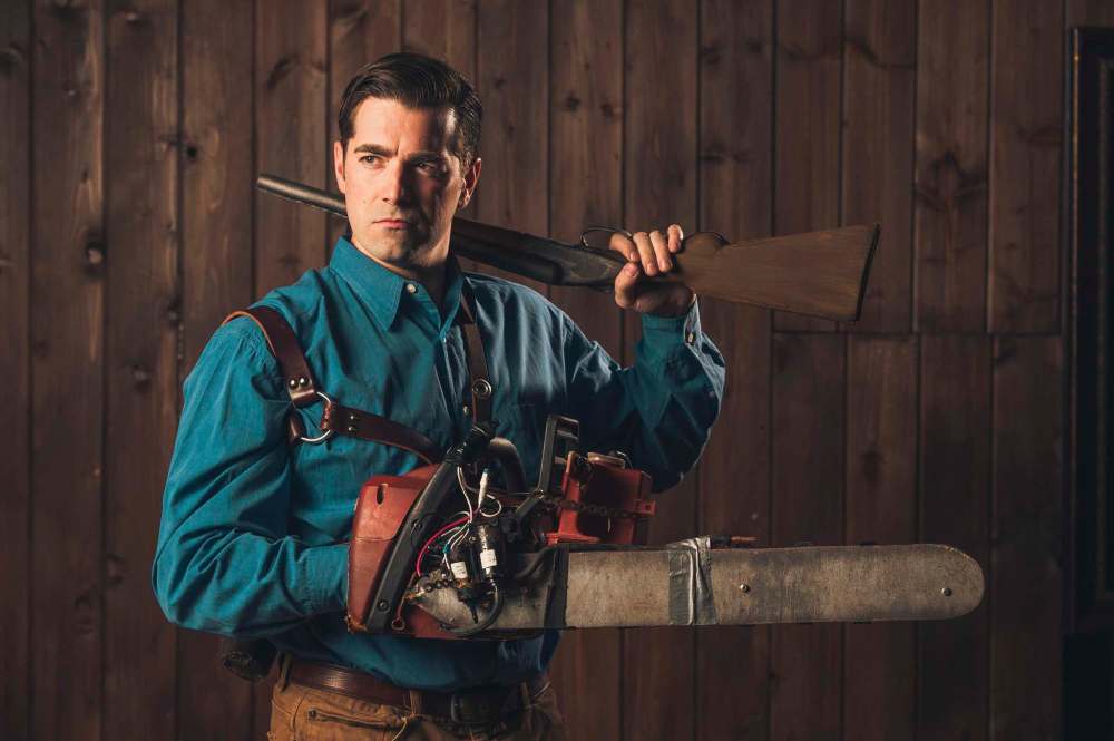 Ryan Ash stars as the chainsaw-wielding, zombie-killing hero in Evil Dead: The Musical. The play is an adaptation of the horror trilogy, mostly focusing on Evil Dead II. (Photos by Dwayne Larson)