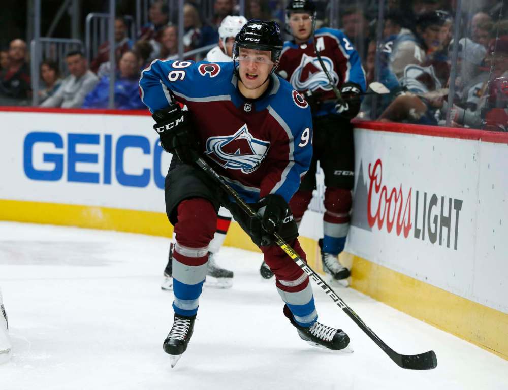 David Zalubowski / The Associated Press Files
Colorado Avalanche right wing Mikko Rantanen along with Gabriel Landeskog and Nathan MacKinnon form the top line in hockey. The speedy group has a combined 55 points this season as Rantanen leads the league in points. The trio has helped lift Colorado to one of the best marks in the Western Conference this season.