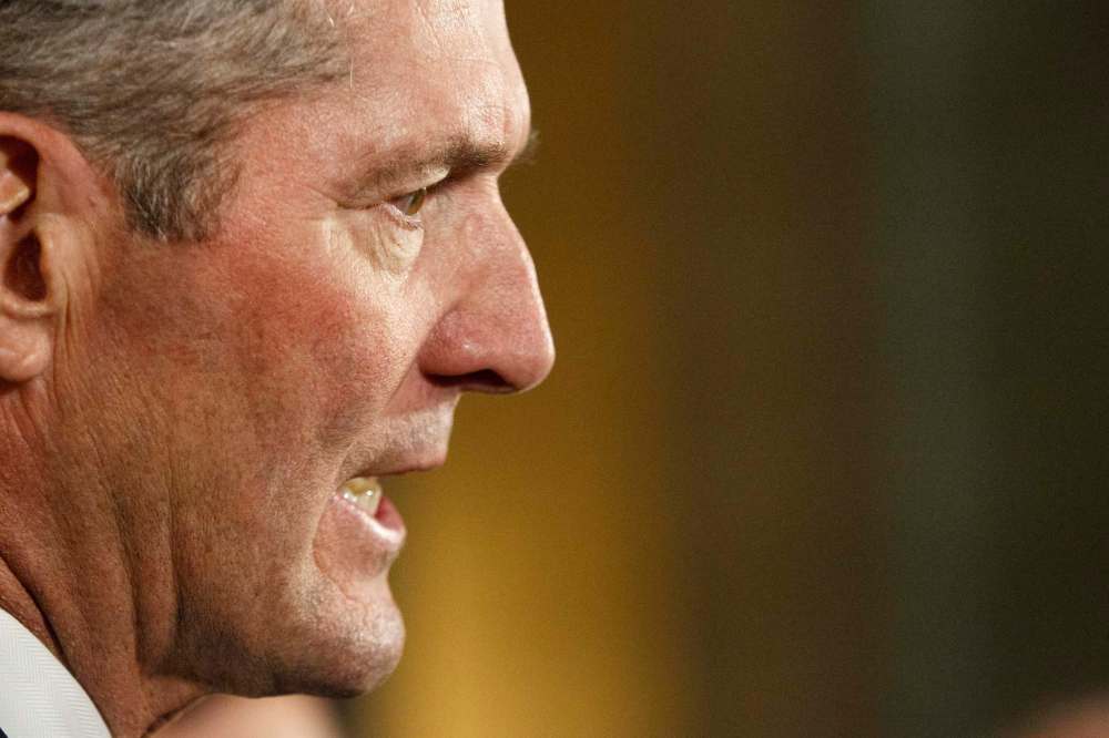 MIKE DEAL / WINNIPEG FREE PRESS
Premier Brian Pallister slammed a federal decision to lower carbon taxes on New Brunswick coal production.