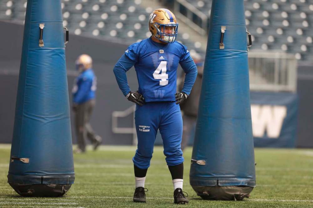 RUTH BONNEVILLE / WINNIPEG FREE PRESS
Winnipeg Blue Bombers' Adam Bighill is the team's nominee for most outstanding player.