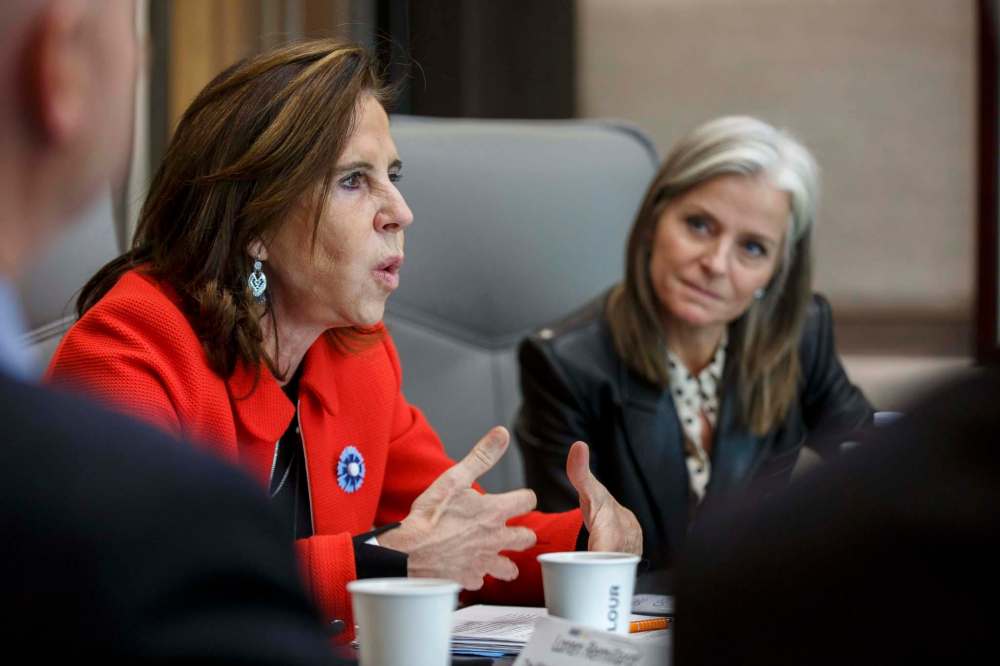 MIKE DEAL / WINNIPEG FREE PRESS
The French Ambassador to Canada, Kareen Rispal, left and Canadian Ambassador to France, Isabelle Hudon are in Winnipeg holding roundtable discussions with a handful of Manitoba businesses about free trade with the EU.