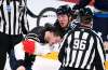 Florida's MacKenzie Weegar stepped in to take on Brendan Lemieux after Lemieux's suspension-worthy hit on Vincent Trocheck Friday. (Martti Kainulainen / Lehtikuva)