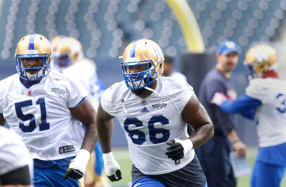 Blue Bombers left tackle Stanley Bryant will have the opportunity to defend his title as the CFL’s top lineman. (Wayne Glowacki / Free Press files)