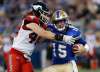 THE CANADIAN PRESS/John Woods
Calgary Stampeders middle linebacker Alex Singleton stops Winnipeg Blue Bombers quarterback Matt Nichols. Singleton and Bombers middle linebacker Adam Bighill might have the biggest impact of any two players in the game on the outcome Sunday's Western Final between the two teams.