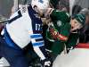 Hannah Foslien / The Associated Press
Winnipeg Jets' Adam Lowry (17) checks Minnesota Wild's Joel Eriksson Ek (14), of Sweden, during the third period of an NHL hockey game Friday, Nov. 23, 2018, in St. Paul, Minn.