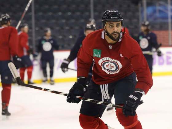 The Jets could have Dustin Byfuglien back in the lineup for Friday's game with the visiting St. Louis Blues. (Ruth Bonneville / Winnipeg Free Press)
