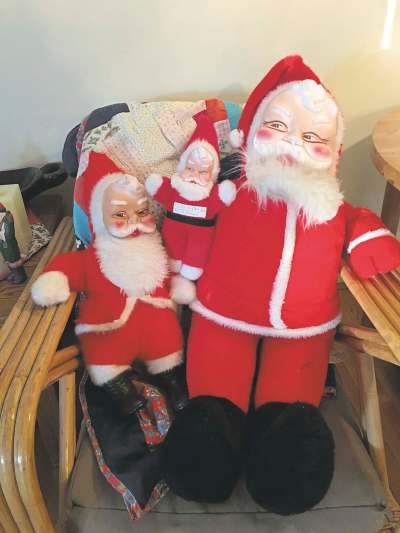 SUPPLIED
Doug Speirs' growing family of Creepy Santas.