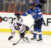 THE CANADIAN PRESS/Trevor Hagan
Winnipeg Jets' Dustin Byfuglien shoves Chicago Blackhawks' David Kampf after he took a slashing penalty. Despite that infraction, the Jets have been one of the league's least-penalized teams of late.