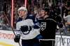 (AP Photo/Chris Carlson)
Los Angeles Kings left wing Austin Wagner, right, celebrates after scoring as Winnipeg Jets defenceman Dmitry Kulikov reacts during the second period in Los Angeles, Tuesday.