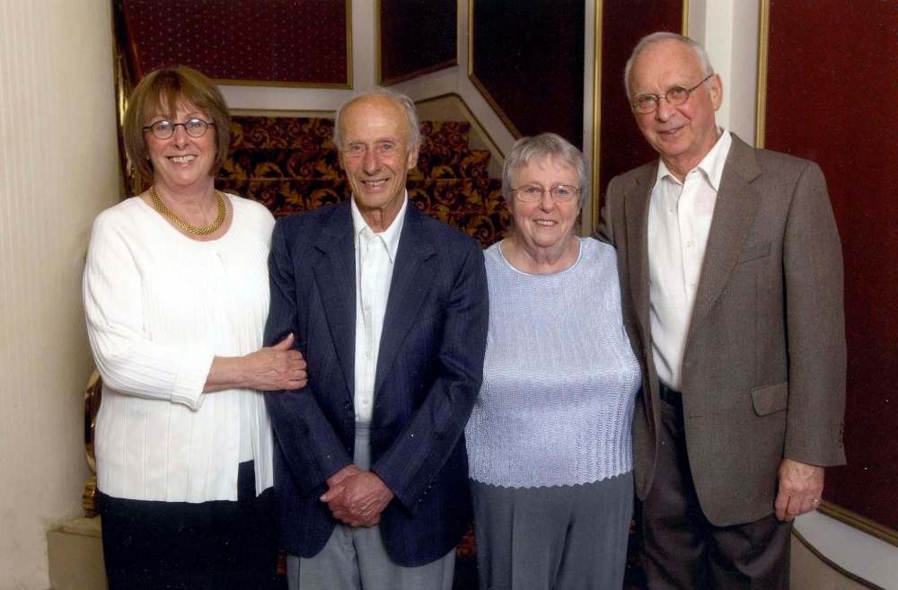From left: Sister Sylvia Pollock, Lloyd, sister Pearl Kredentser, and brother-in-law Harvey Pollock.
