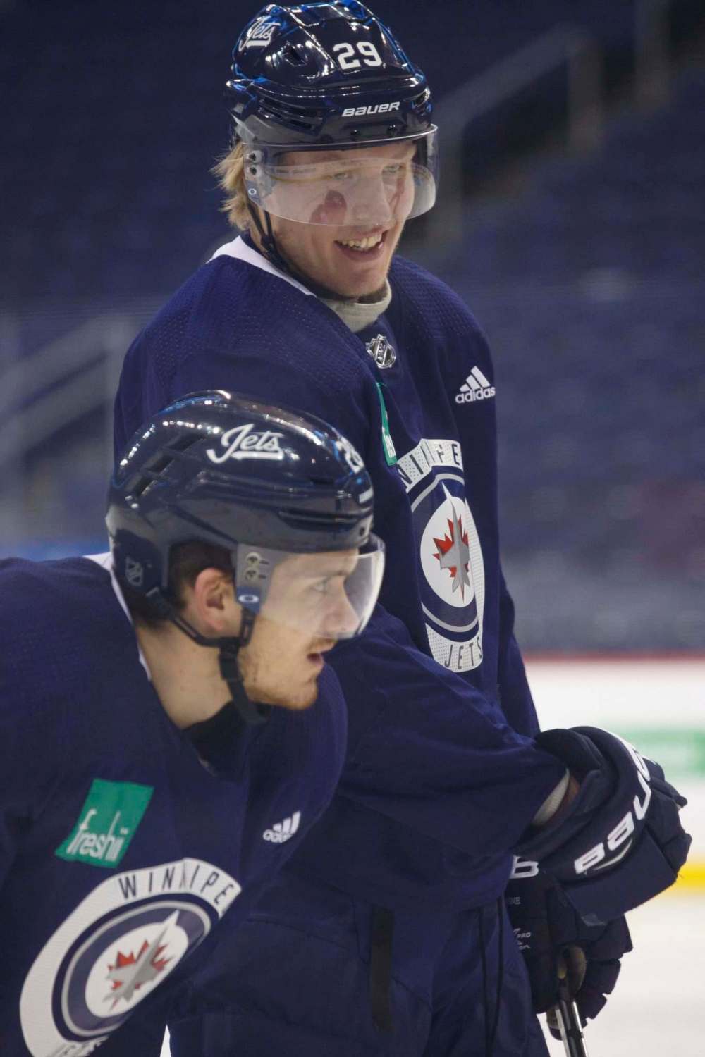 Patrik Laine insisted he hasn't been consumed by his inability to score. (Mike Deal / Winnipeg Free Press)