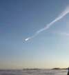 SUPPLIED
Two people fishing on the western shore of Lake Winnipeg shot a 19-second video on Friday afternoon capturing a fireball flying through the sky, leaving a smoky trail behind it.