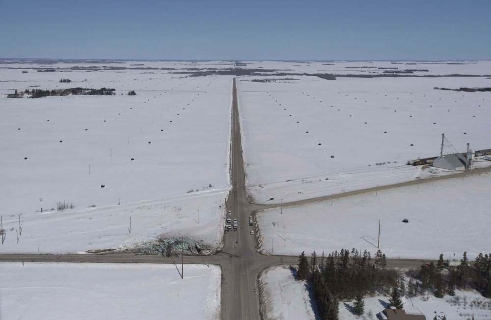 Jonathan Hayward / The Canadian Press Files
A consultant’s report recommended removing trees that obstruct the vision at an intersection where the Humboldt Broncos bus crash occurred, near Tisdale, Sask., on April 6, 2018.