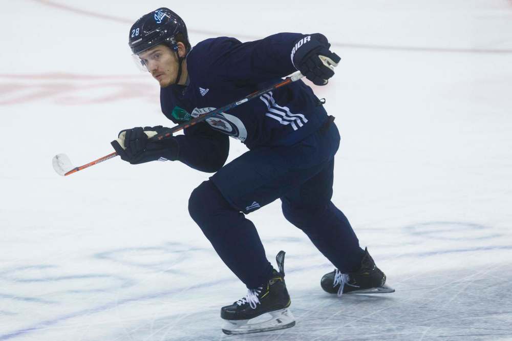 MIKE DEAL / WINNIPEG FREE PRESS FILES
Winnipeg Jets Jack Roslovic grew up watching Blue Jackets games in his hometown of Columbus, Ohio.