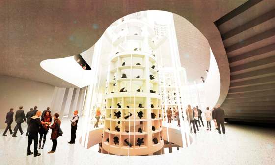 Michael Maltzan ArchitectureAn artist’s rendering of the Inuit Art Centre at the Winnipeg Art Gallery. A three-storey pillar, which will house the vault, will be visible to visitors.