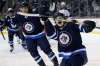 John Woods / The Canadian Press
Winnipeg Jets' Mason Appleton (right) and Brendan Lemieux celebrate Appleton's goal against the Columbus Blue Jackets.
