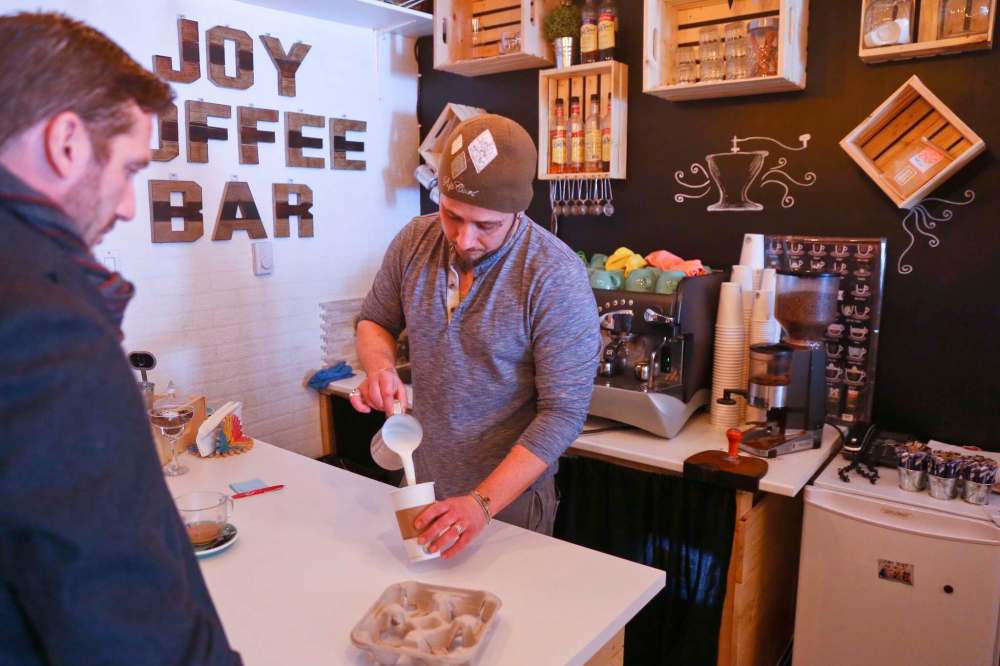 MIKE DEAL / WINNIPEG FREE PRESS
Alex Meron Gamili is the owner of Joy Coffee Bar on Roblin Boulevard.