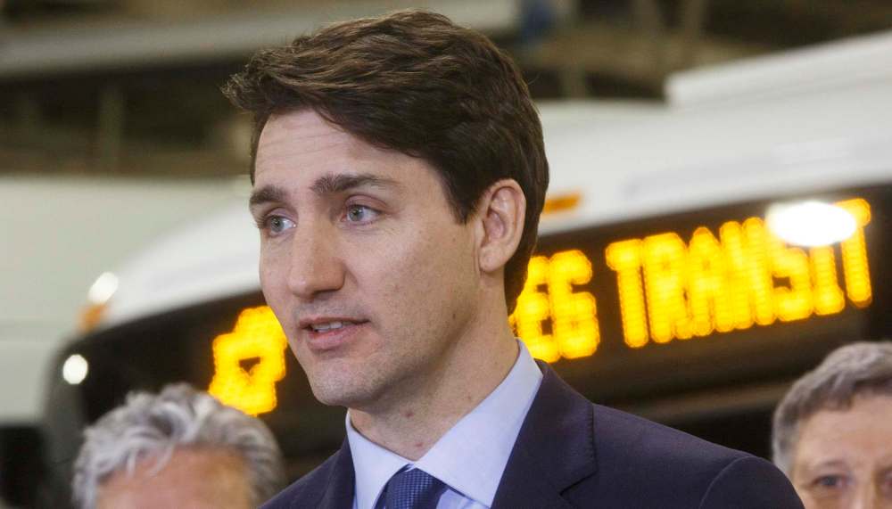 MIKE DEAL / WINNIPEG FREE PRESS
Prime Minister Justin Trudeau during a funding announcement at Winnipeg Transit’s Fort Rouge garage complex Tuesday afternoon.