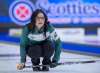 THE CANADIAN PRESS/Andrew Vaughan
Skip Kerri Einarson, from the Gimli Curling Club, watches a rock as her rink plays Casey Scheidegger from the Lethbridge Curling Club, during the wild-card game at the Scotties Tournament of Hearts in Sydney, N.S. on Friday.