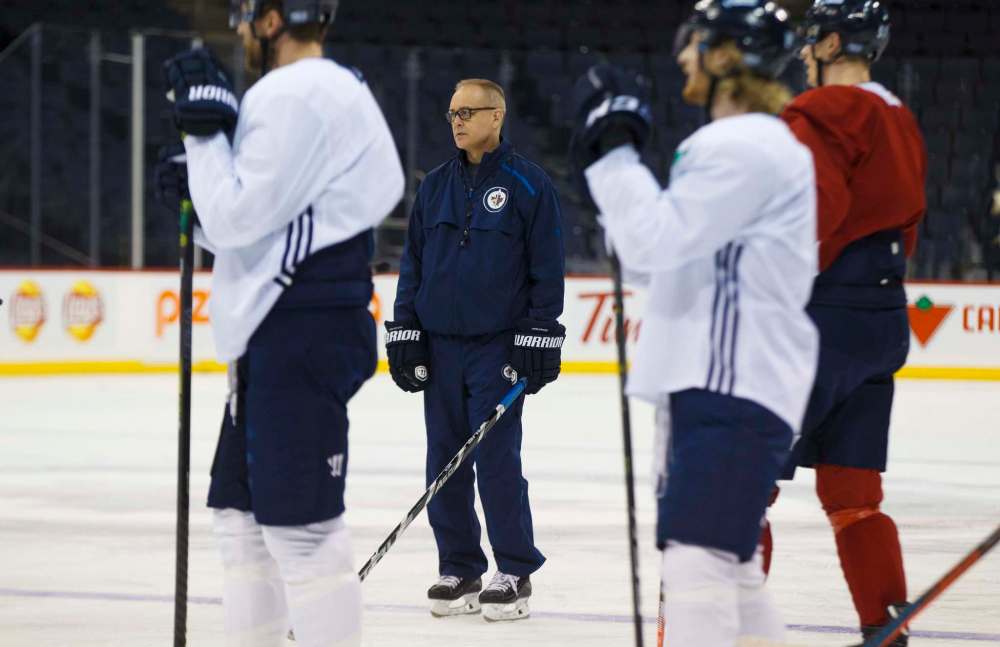 MIKE DEAL / WINNIPEG FREE PRESS FILES
Winnipeg Jets' head coach Paul Maurice said the team's commitment to defence would be the area of focus for them during practice, Thursday.