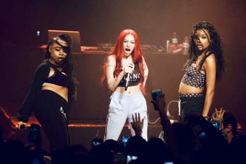 Joey Senft photo
Teen rapper Danielle Bregoli (centre) &mdash; a.k.a. Bhad Bhabie &mdash; performed for a sold-out crowd of 750 fans at the Garrick on Monday night.