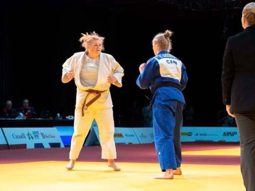 SPORT MANITOBA
Manitoba’s Sam Ulrich (left) won a silver medal at the Canada Games on Wednesday.