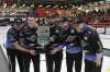 Derek Samagalski (from left), Colin Hodgson, Reid Carruthers, Mike McEwen and coach Rob Meakin are  now Team Manitoba at the Brier. (Thomas Friesen / The Brandon Sun)