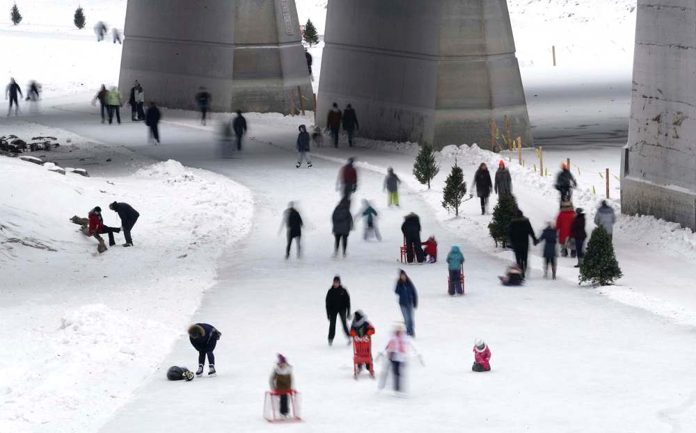 Winnipeg’s river trail draws thousands of skaters each winter. (Trevor Hagan / Free Press files)