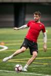 PHIL HOSSACK / WINNIPEG FREE PRESS
Valour FC midfielder Josip Golubar handles the ball at Wednesday&rsquo;s practice. The 34-year-old Croatian came to Winnipeg ‘to try something new.&rsquo;