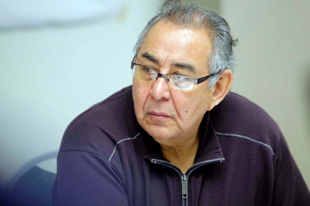 BORIS MINKEVICH / WINNIPEG FREE PRESS
Residential School Survivors call for a review from officials. Press conference at the Place Louis Riel’s Hudson Room. Garry McLean from Lake Manitoba First Nation. REPORTER: Alexandra Paul February 2, 2012