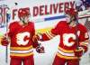 Johnny Gaudreau (left) and Sean Monahan lead the Flames in points this season with 91 and 76 respectively. Gaudreau had a six-point night Tuesday in New Jersey. (Jeff McIntosh / The Canadian Press files)