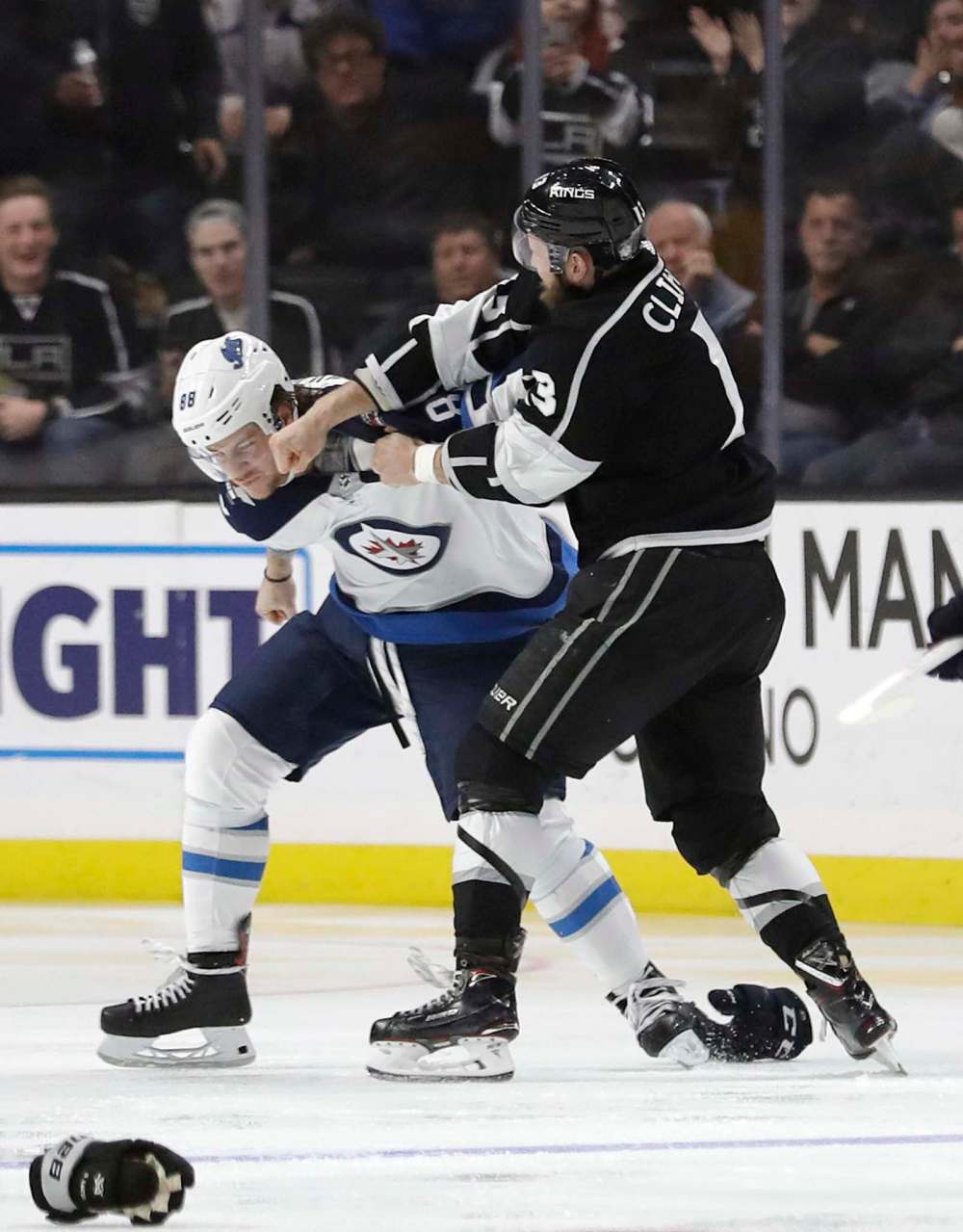 Nathan Beaulieu might have been hurt when L.A. Kings forward Kyle Clifford got the better of him in a scrap Monday night. (Marcio Jose Sanchez / Associated Press files)