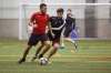 Dylan Carreiro (left) admits a grass pitch made for less wear and tear on his hips, quads and glutes. (Mike Deal photos / Winnipeg Free Press)